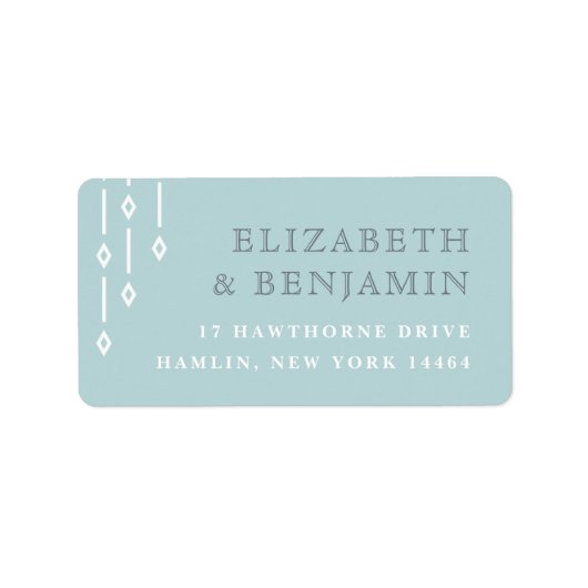 アールデコモダンアクアミント差出人住所 ラベル (正面)