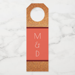 アールデコモダンギャツビー金ゴールド結婚グリッター ボトルネックタグ