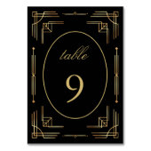 アールデコモダンゴールデンエレガントブラック テーブルナンバー (正面)