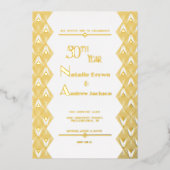 アールデコモダンゴールデン50周年記念パーティー 箔招待状 (正面)