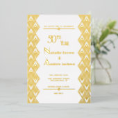 アールデコモダンゴールデン50周年記念パーティー 箔招待状 (立ち正面)