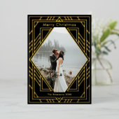 アールデコモダンデザインホリデーカード 箔シーズンカード (立ち正面)