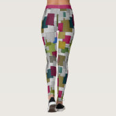 アールデコモダンパープルグレージオメトリパターンヨガ レギンス (裏面)