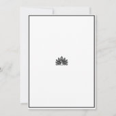 アールデコモダンピーコック白黒ブライダルシャワー 招待状 (裏面)