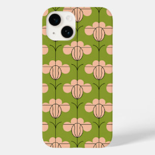 アールデコモダンフローラルパターン – ピンク花びら Case-Mate iPhone 14ケース