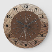 アールデコモダンブラウンシェードアクリルウォールクロック ラージ壁時計 (正面)