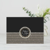 アールデコモダン横型結婚セット 招待状 (スタンド正面)