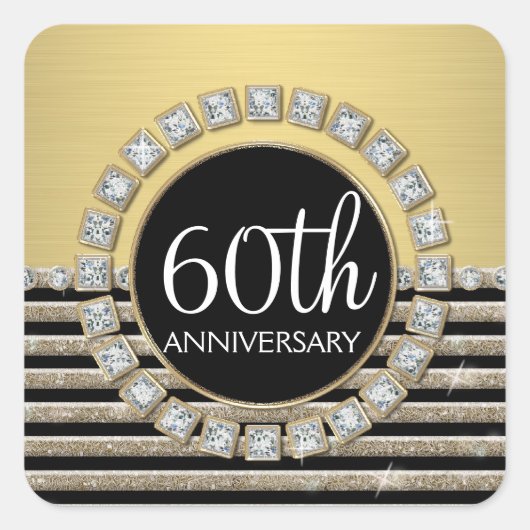 アールデコモダン水平ストライプグリッター外観 スクエアシール (正面)