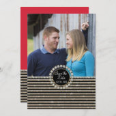 アールデコモダン水平ストライプグリッター外観 セーブザデート (正面/裏面)