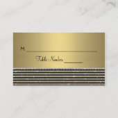 アールデコモダン水平ストライプグリッター外観 プレイスカード (裏面)