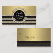 アールデコモダン水平ストライプグリッター外観 プレイスカード (正面/裏面)