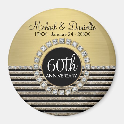 アールデコモダン水平ストライプグリッター外観 マグネット (正面)