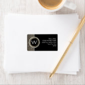 アールデコモダン水平ストライプグリッター外観 ラベル (インサイチュ)