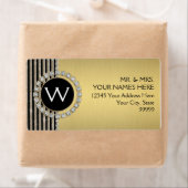 アールデコモダン水平ストライプグリッター外観 ラベル (インサイチュ)