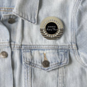 アールデコモダン水平ストライプグリッター外観 缶バッジ (インサイチュ)