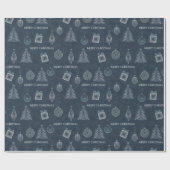 アールデコモダン装飾用デコヴィンテージネイビーリター ラッピングペーパー (フラット)