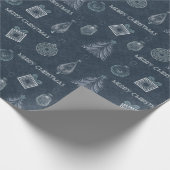 アールデコモダン装飾用デコヴィンテージネイビーリター ラッピングペーパー (角)