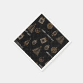 アールデコモダン装飾用デコヴィンテージブラックゴル スタンダードカクテルナプキン (角)