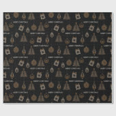 アールデコモダン装飾用デコヴィンテージブラックゴル ラッピングペーパー (フラット)