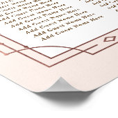 アールデコモダン赤面ピンクローズゴールドフォイル結婚ズ ポスター (角)