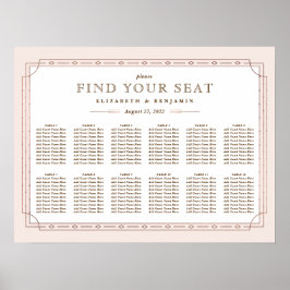 アールデコモダン赤面ピンクローズゴールドフォイル結婚ズ ポスター