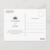 アールデコモダン金ゴールドブラックピーコック日付を保存 ポストカード (裏面)