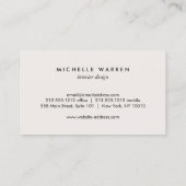 アールデコモノグラムとヴィンテージ花模様オンTan 名刺 (裏面)