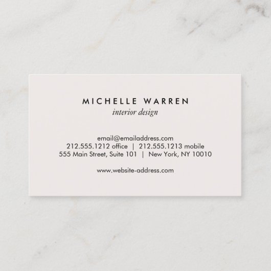 アールデコモノグラムとヴィンテージ花模様オンTan 名刺 (裏面)