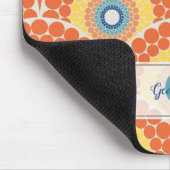 アールデコモノグラムのエーゲ夏色放射曼荼羅 マウスパッド (コーナー)