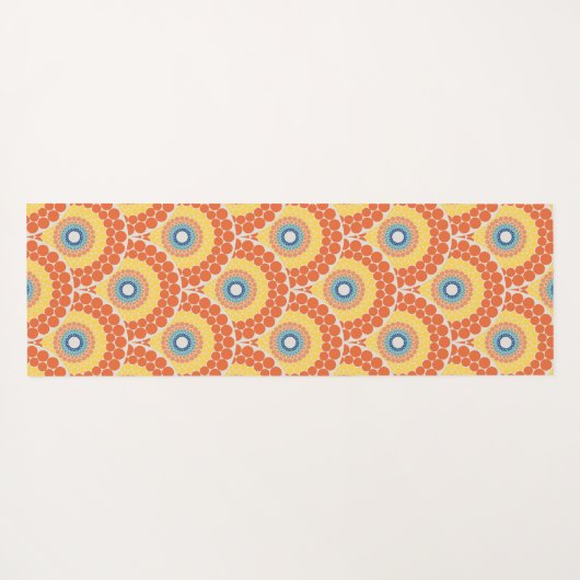 アールデコモノグラムのエーゲ夏色放射曼荼羅 ヨガマット (裏面(横))