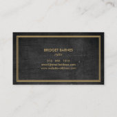 アールデコモノグラムイニシャルロゴDK WOOD金ゴールド 名刺 (裏面)