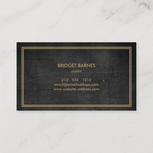 アールデコモノグラムイニシャルロゴDK WOOD金ゴールド 名刺 (裏面)