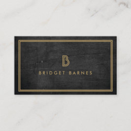 アールデコモノグラムイニシャルロゴDK WOOD金ゴールド 名刺