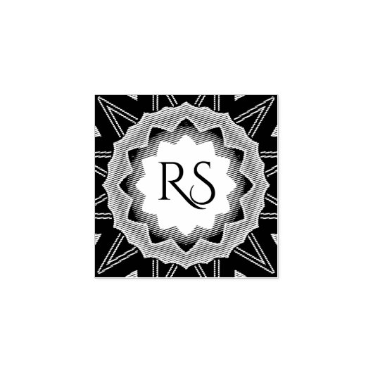 アールデコモノグラムウッドアート ラバースタンプ (インプリント)