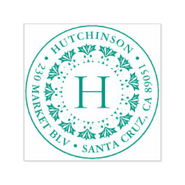 アールデコモノグラムラウンドファミリー名差出人住所 セルフインキングスタンプ