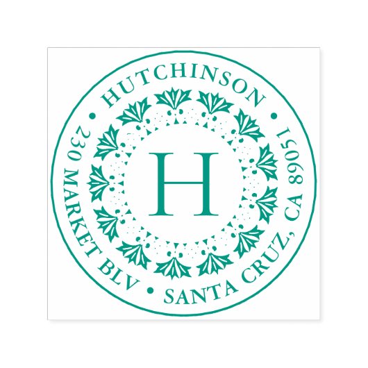 アールデコモノグラムラウンドファミリー名差出人住所 セルフインキングスタンプ (デザイン)