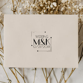 アールデコモノグラム1920結婚年代のゴム印 ラバースタンプ