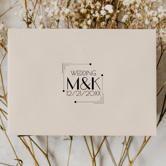 アールデコモノグラム1920結婚年代のゴム印 ラバースタンプ