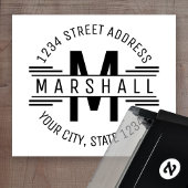 アールデコモノグラム(名前と差出人住所) セルフインキングスタンプ