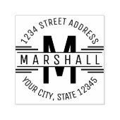 アールデコモノグラム(名前と差出人住所) セルフインキングスタンプ (デザイン)