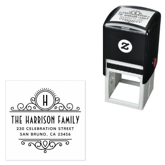 アールデコモノグラム |名前をカスタムすると差出人住所 セルフインキングスタンプ (インサイチュ)