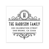 アールデコモノグラム |名前をカスタムすると差出人住所 セルフインキングスタンプ (デザイン)