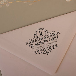 アールデコモノグラム |名前をカスタムすると差出人住所 ラバースタンプ