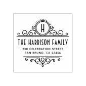 アールデコモノグラム |名前をカスタムすると差出人住所 ラバースタンプ (インプリント)