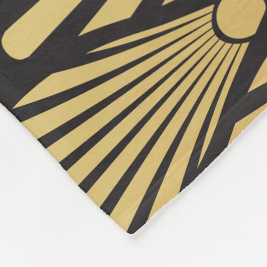 アールデコヤシ：黒金ゴールド。 フリースブランケット (角)