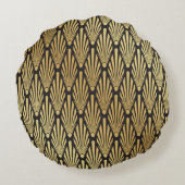 アールデコヤシ:黒金ゴールド。 ラウンドクッション (裏面)
