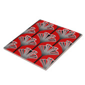 アールデコユリ、深紅および灰色/灰色 タイル (側面)