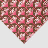 アールデコユリ、焦茶および珊瑚のピンク 薄葉紙 (詳細)