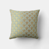 アールデコヨットクラブミントグリーンゴールデンシーシェル クッション (裏面)