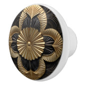 アールデコラグジュアリーブラック&金ゴールド セラミックノブ (右)